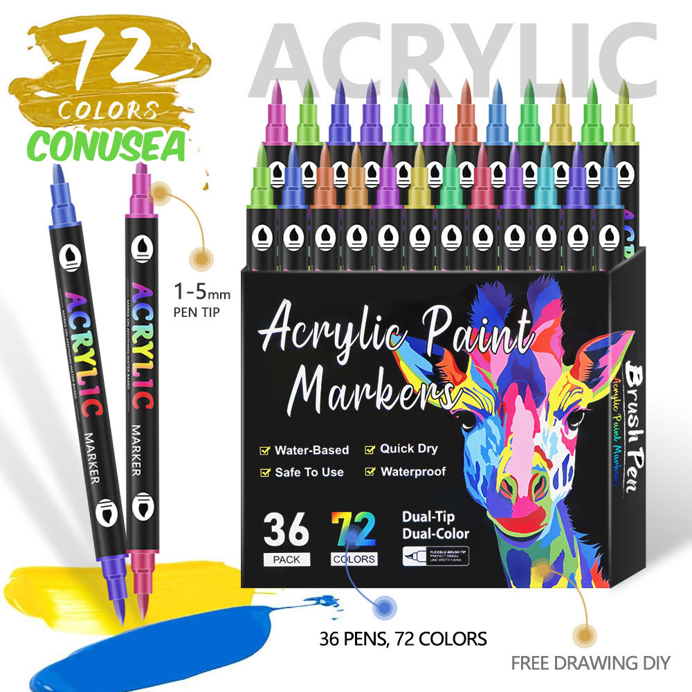 Acrylic Paint Markers Dual Tip - Kids Education Tips review and price