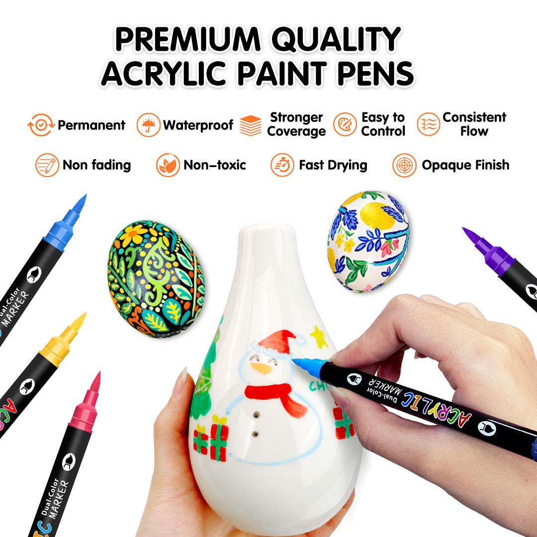 Acrylic Paint Markers Dual Tip - Kids Education Tips review and price