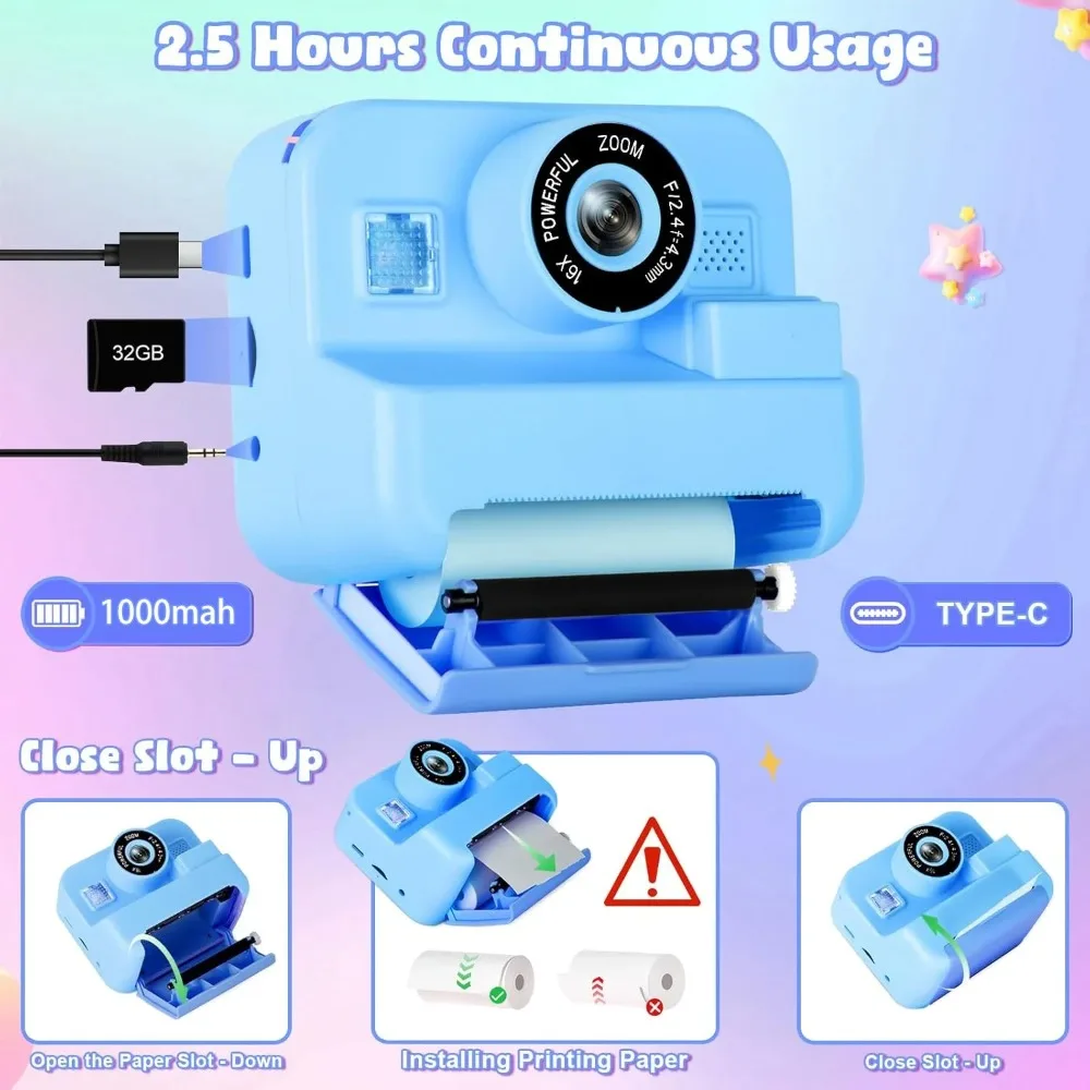 Kids Camera Instant Print 32G  - Kids Education Images review and price