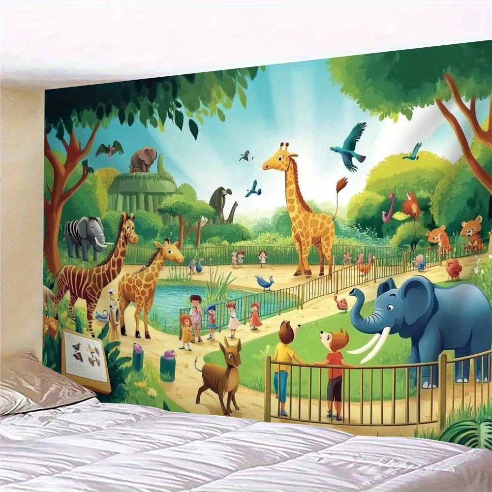 1pc Cartoon Zoo Animals Giraff - Kids Education Background review and price
