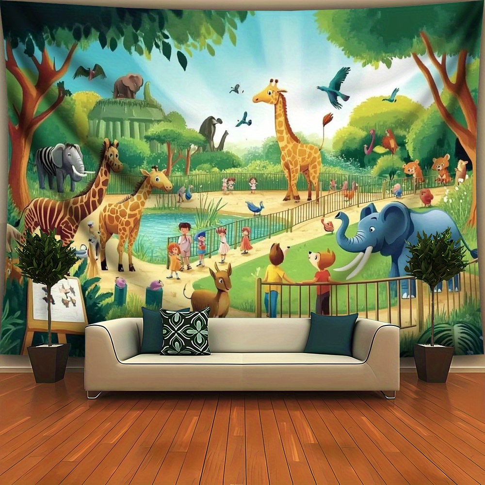 1pc Cartoon Zoo Animals Giraff - Kids Education Background review and price