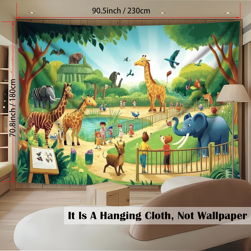 1pc Cartoon Zoo Animals Giraff - Kids Education Background review and price