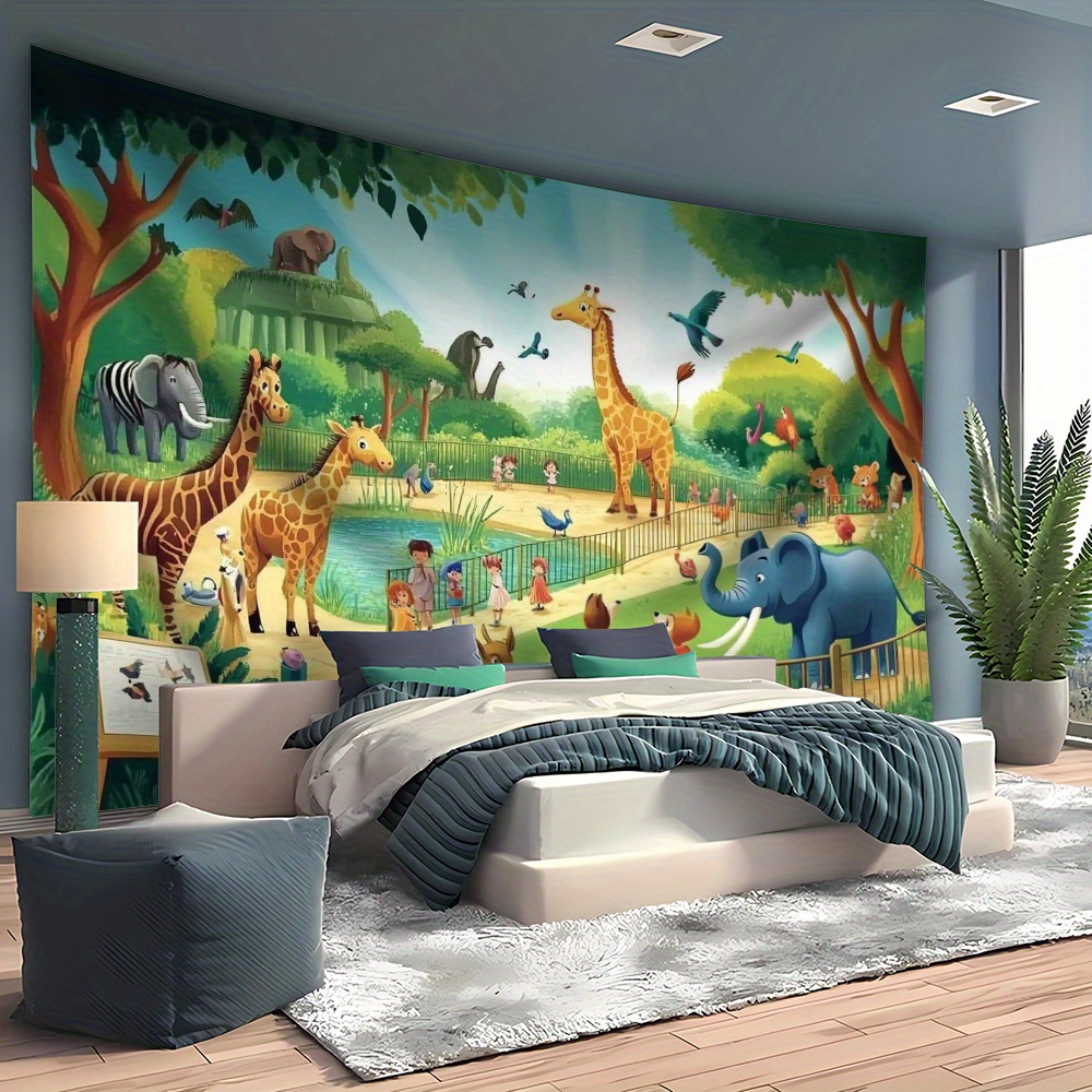 1pc Cartoon Zoo Animals Giraff - Kids Education Background review and price